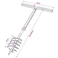 Grondboor met handvat 180 mm en verlengstukken 9 m (staal) 11