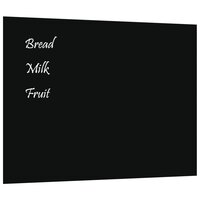 Magneetbord wandgemonteerd 80x60 cm&nbsp;gehard glas zwart 2