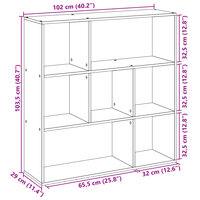 Kamerscherm / boekenkast 102x29x103,5 cm hout sonoma eikenkleur 11