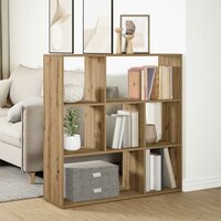 Kamerscherm / boekenkast 102x29x103,5 cm hout artisanaal eiken 4