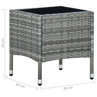 Tuintafel 40x40x45 cm poly rattan grijs  5
