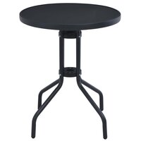 Tuintafel 80 cm staal en glas zwart 2
