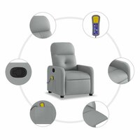 Massagestoel met lichtgrijze stof 6
