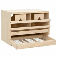 Kippenlegkast 2 compartimenten 63x40x45 cm massief grenenhout 4