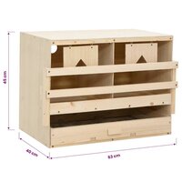 Kippenlegkast 2 compartimenten 63x40x45 cm massief grenenhout 10