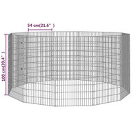 Vrije uitloopverblijf voor dieren 12 panelen 54x100 cm gegalvaniseerd ijzer 8