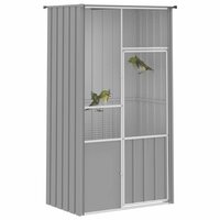 Vogelkooi 115x78x200 cm gegalvaniseerd staal grijs 5