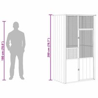 Vogelkooi 115x78x200 cm gegalvaniseerd staal grijs 11