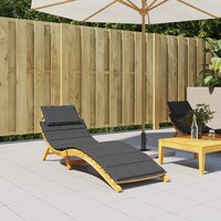 Ligbedkussen 186x58x4 cm stof gem&ecirc;leerd antracietkleurig 3
