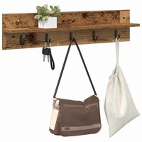 Wandgemonteerde kapstok Oudhout 80 x 10,5 x 18 cm Bewerkt hout 3