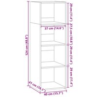 Hoge kast 40x41x124 cm bewerkt hout sonoma eikenkleurig 9