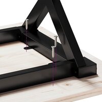 Eettafel X-frame 70x70x75 cm massief grenenhout en staal 8