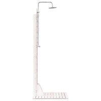 Buitendouche 223 cm Massief grenenhout en roestvrij staal Wit 5