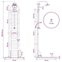 Buitendouche 223 cm Ge&iuml;mpregneerd dennenhout en roestvrij staal 11