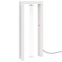 Buitendouche 226 cm Massief grenenhout en roestvrij staal Wit 3