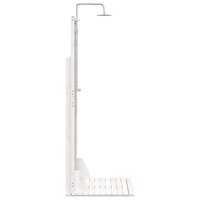 Buitendouche 225 cm Massief grenenhout en roestvrij staal Wit 5