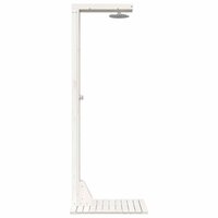 Buitendouche 210 cm Massief grenenhout en roestvrij staal Wit 5