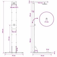 Buitendouche 210 cm Massief Douglas hout en roestvrij staal 10