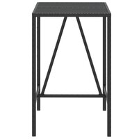 Bartafel met glazen blad 70x70x110 cm poly rattan zwart 3