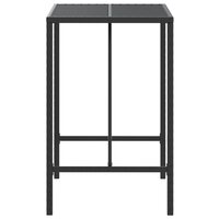 Bartafel met glazen blad 70x70x110 cm poly rattan zwart 4
