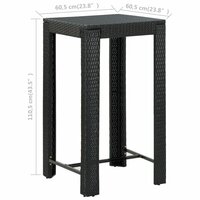 Tuinbartafel 60,5x60,5x110,5 cm poly rattan zwart 5