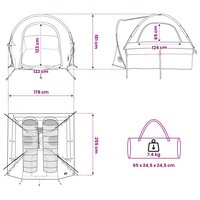 Autotent met dak Blauw 200 x 170 x 170 cm Polyester en staal 12