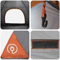 Kamperen tent met dak Grijs en Oranje 275 x 215 x 125 cm 10