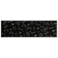 Keukenmat wasbaar ochtendprint 45x150 cm fluweel zwart 2