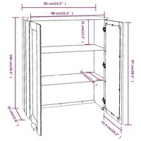 Opzetkast HAMAR 85x35x100 cm massief grenenhout honingbruin 9