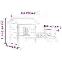 Hondenhok 159x120x88,5 cm massief grenenhout mokkakleurig 8