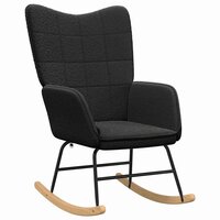 Schommelstoel Zwart Sherpa Stof 2