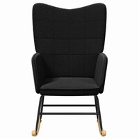 Schommelstoel Zwart Sherpa Stof 4