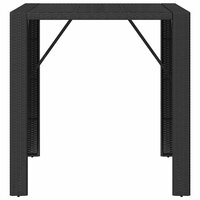 Bartafel met glazen blad 105x80x110 cm poly rattan zwart 3