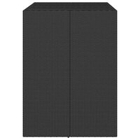 Bartafel met glazen blad 105x80x110 cm poly rattan zwart 4