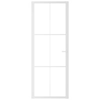 Binnendeur 76x201,5 cm ESG-glas en aluminium wit 3