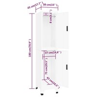 Lockerkast 38x45x180 cm staal wit 8