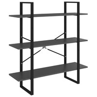 Boekenkast 100x30x105 cm bewerkt hout grijs 2