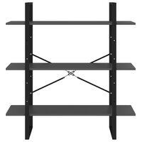 Boekenkast 100x30x105 cm bewerkt hout grijs 5
