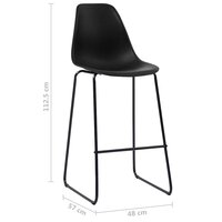 3-delige Barset kunststof zwart 12