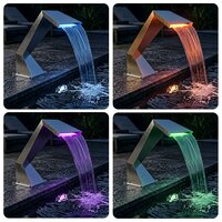 Zwembadwaterval met RGB-LEDs Roestvrij staal 63,5 x 29 x 51 cm 4