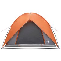 Camping Tent met Regenhoes Waterdicht Koepel Grijs en Oranje 7