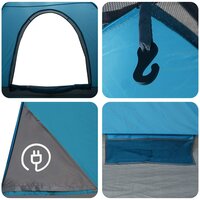 Kamperen tent met dak met luchtopening Blauw 190 x 140 x 105 cm 10