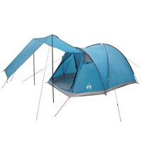 Huisje Tent met dak Blauw 4-persoons Polyester en staal 2