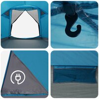 Huisje Tent met dak Blauw 4-persoons Polyester en staal 10