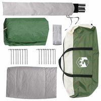 Huisje Tent met dak Groen 6-persoons Polyester en staal 9