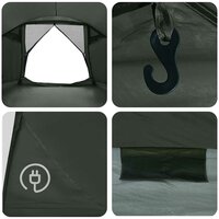 Huisje Tent met dak Leger groen 6-persoons Polyester en staal 10