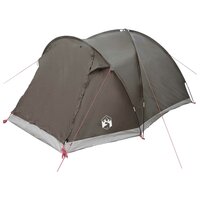 Huisje Tent met dak Bruin grijs 4-persoons Polyester en staal 3