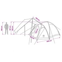 Huisje Tent met dak Bruin grijs 4-persoons Polyester en staal 12