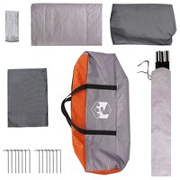 Gezinstent met dak Grijs en Oranje 320 x 210 x 180 cm Polyester 9