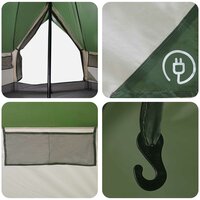 Tipi Tent met dak Groen 250 x 250 cm Polyester en staal 8